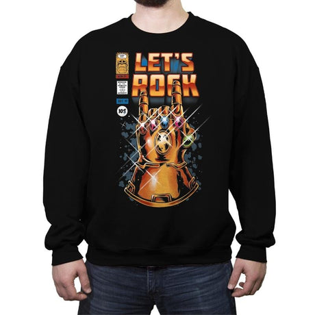 Let's Rock - Crew Neck Sweatshirt Crew Neck Sweatshirt RIPT Apparel Small / Black