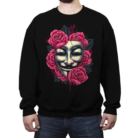 Let the Revolution Bloom - Crew Neck Sweatshirt Crew Neck Sweatshirt RIPT Apparel Small / Black