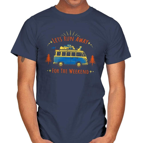 Lets Run Away For The Weekend - Mens T-Shirts RIPT Apparel Small / Navy