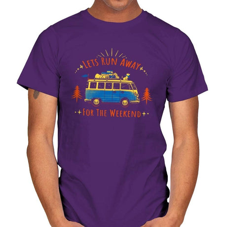 Lets Run Away For The Weekend - Mens T-Shirts RIPT Apparel Small / Purple