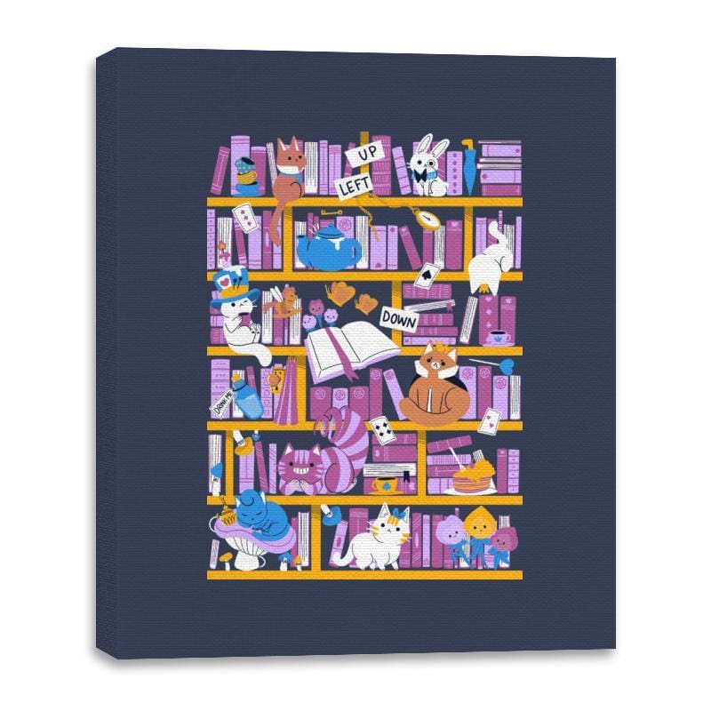 Library in Wonderland - Canvas Wraps Canvas Wraps RIPT Apparel 16x20 / Navy