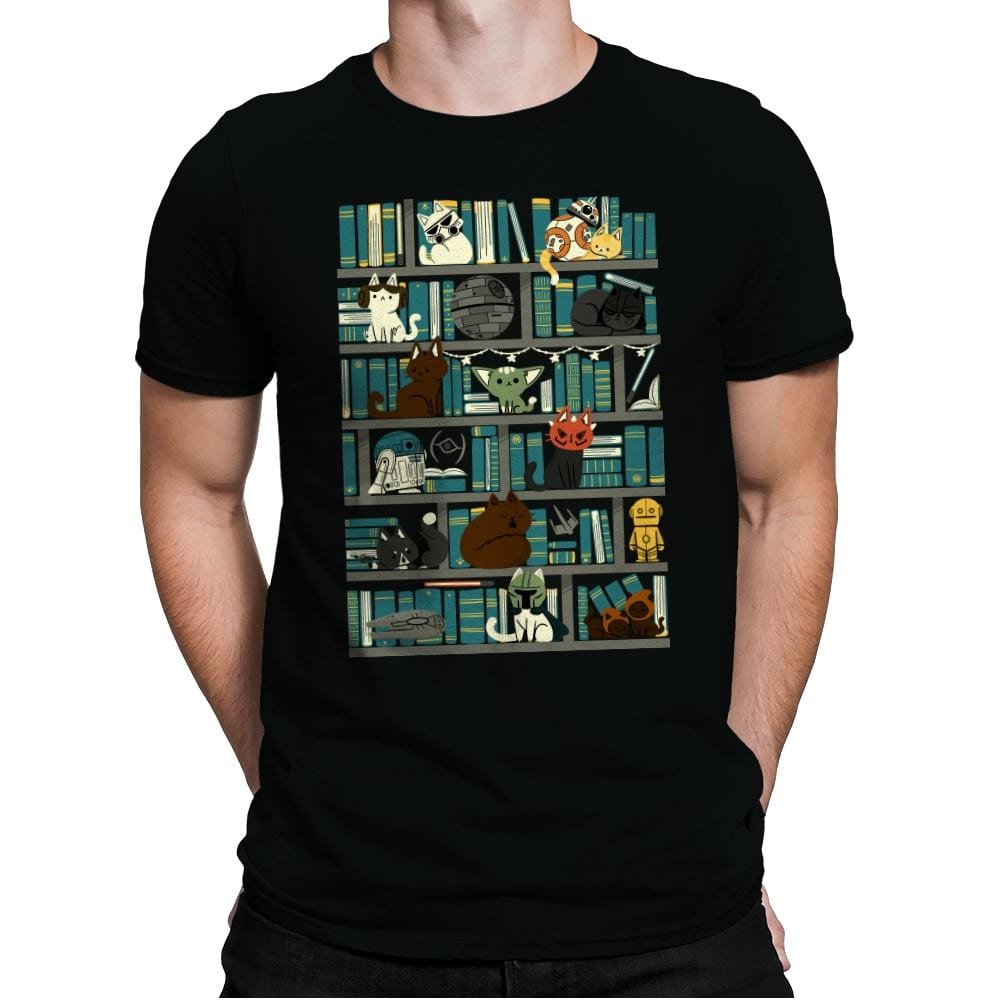 Library Kitten Wars - Mens Premium T-Shirts RIPT Apparel Small / Black