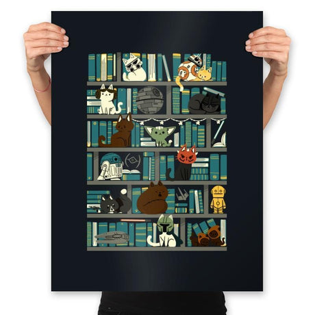 Library Kitten Wars - Prints Posters RIPT Apparel 18x24 / Black