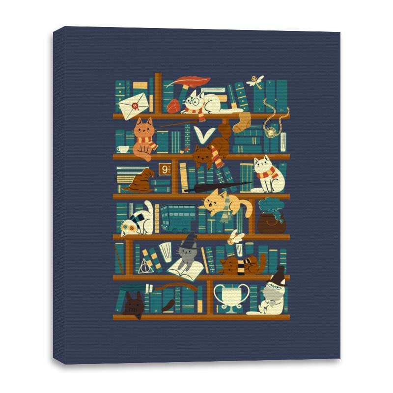 Library Magic School - Canvas Wraps Canvas Wraps RIPT Apparel 16x20 / Navy