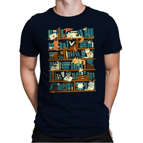 Library Magic School - Mens Premium T-Shirts RIPT Apparel Small / Midnight Navy