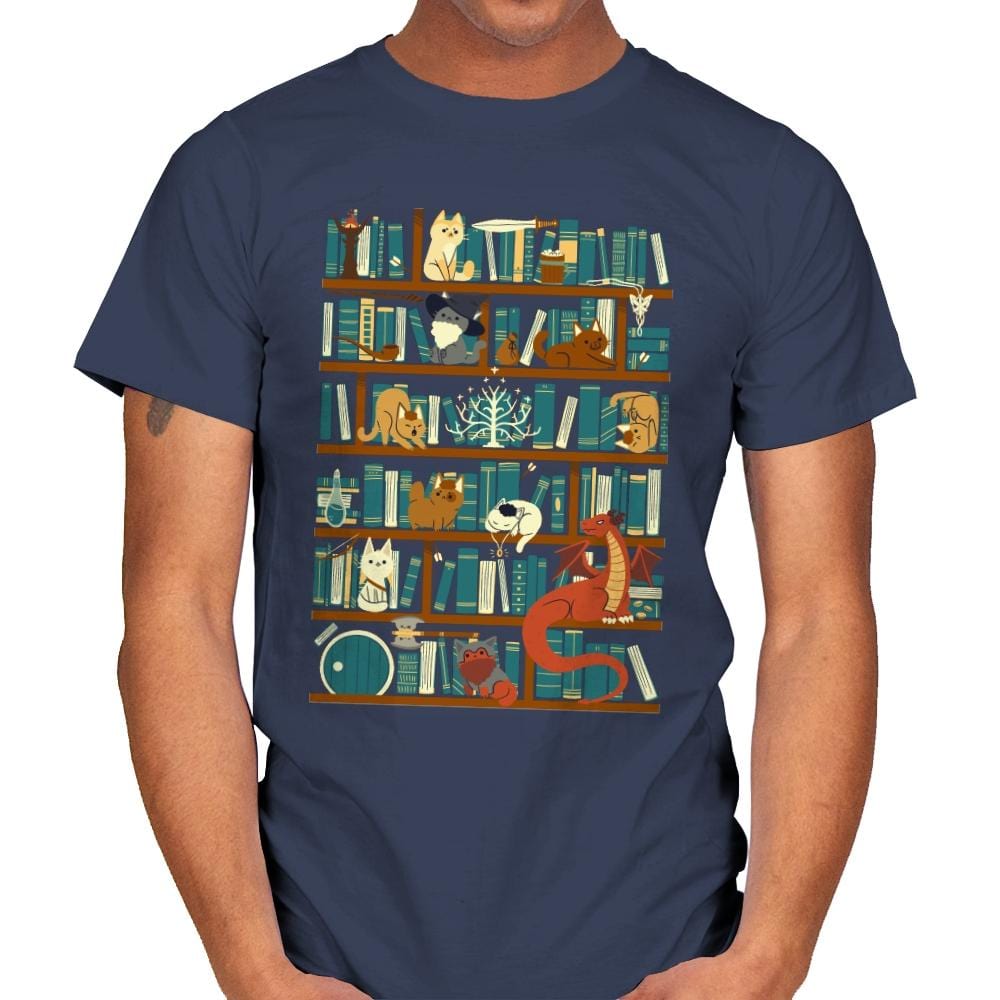 Library of the Ring - Mens T-Shirts RIPT Apparel Small / Navy