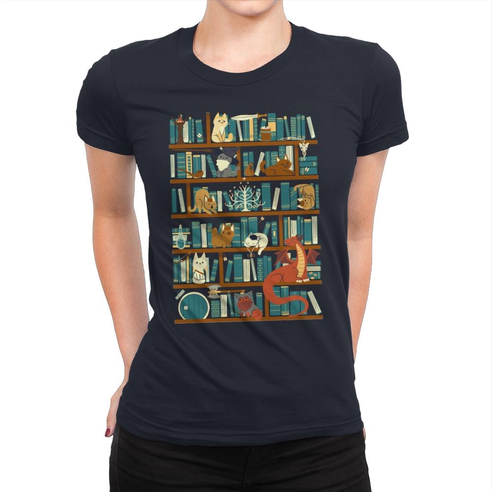 Library of the Ring - Womens Premium T-Shirts RIPT Apparel Small / Midnight Navy