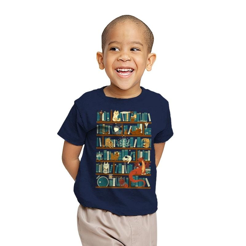 Library of the Ring - Youth T-Shirts RIPT Apparel X-small / Navy
