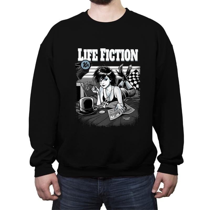 Life Fiction - Crew Neck Sweatshirt Crew Neck Sweatshirt RIPT Apparel Small / Black