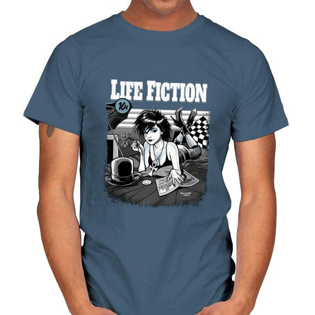 Life Fiction - Mens T-Shirts RIPT Apparel Small / Indigo Blue