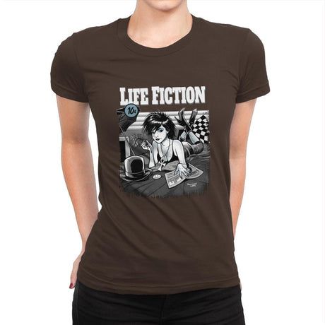 Life Fiction - Womens Premium T-Shirts RIPT Apparel Small / Dark Chocolate