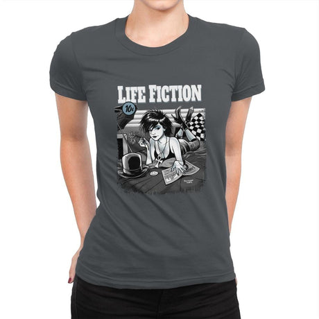 Life Fiction - Womens Premium T-Shirts RIPT Apparel Small / Heavy Metal