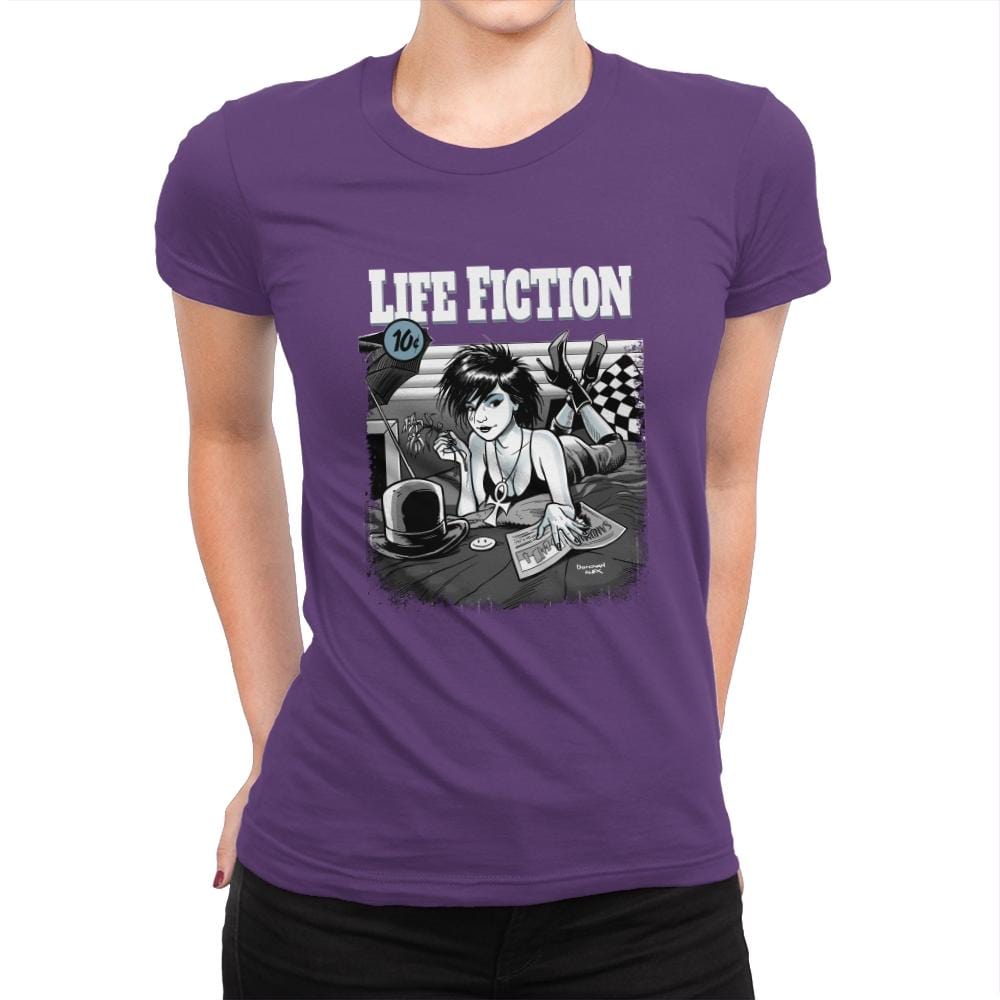 Life Fiction - Womens Premium T-Shirts RIPT Apparel Small / Purple Rush