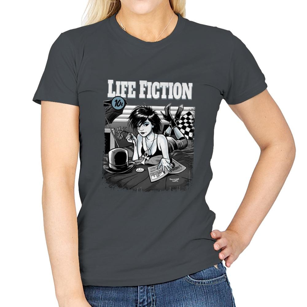 Life Fiction - Womens T-Shirts RIPT Apparel Small / Charcoal