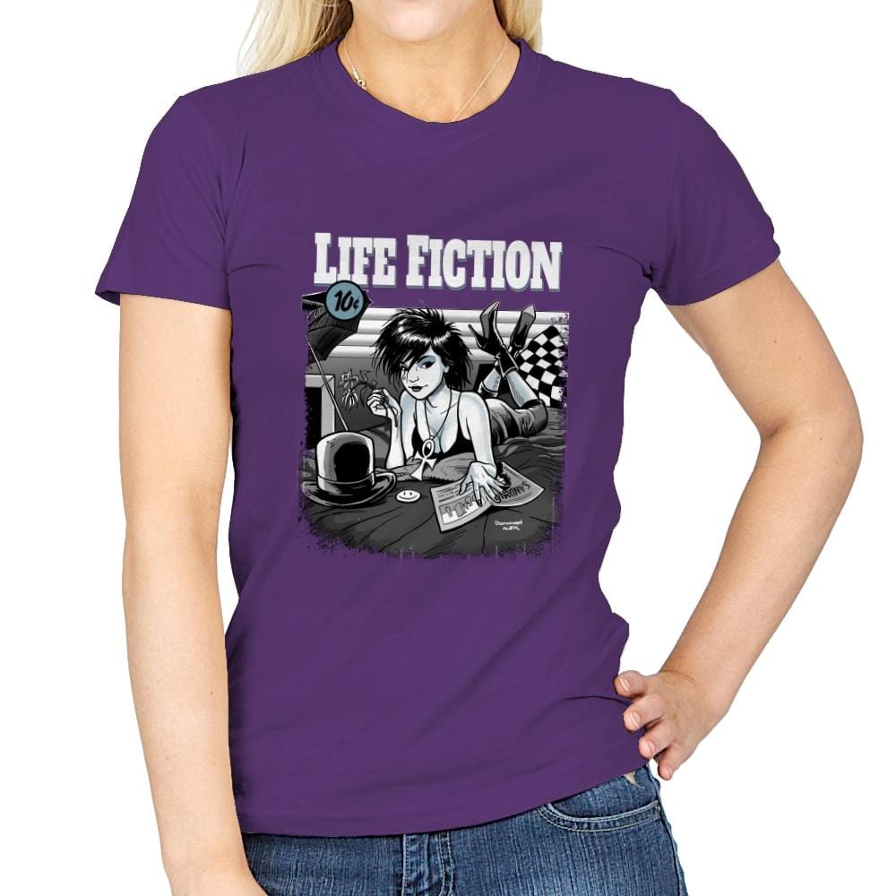 Life Fiction - Womens T-Shirts RIPT Apparel Small / Purple