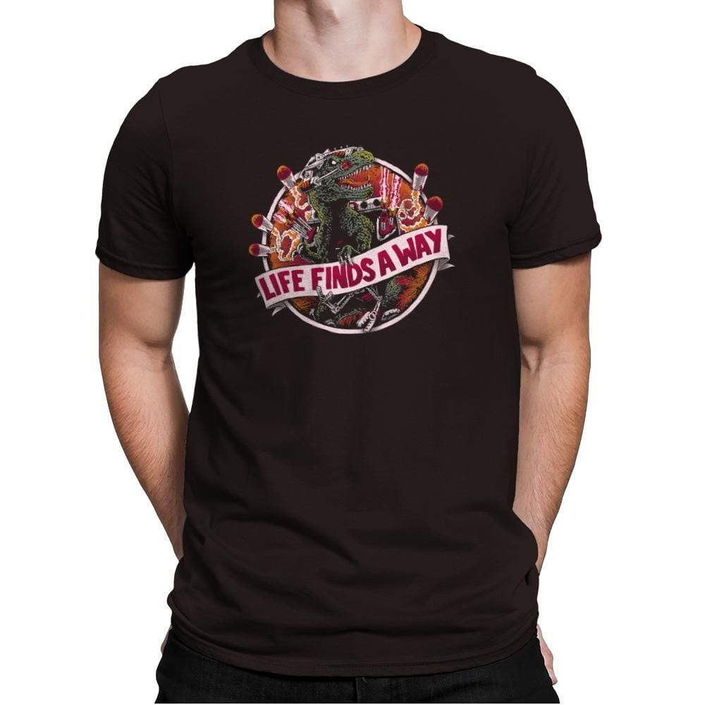 Life Finds A Way Exclusive - Mens Premium T-Shirts RIPT Apparel Small / Dark Chocolate