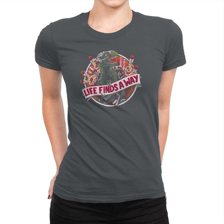 Life Finds A Way Exclusive - Womens Premium T-Shirts RIPT Apparel Small / Heavy Metal