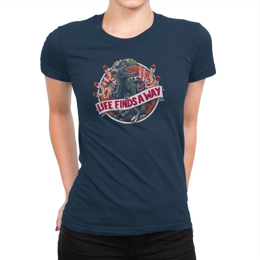 Life Finds A Way Exclusive - Womens Premium T-Shirts RIPT Apparel Small / Midnight Navy