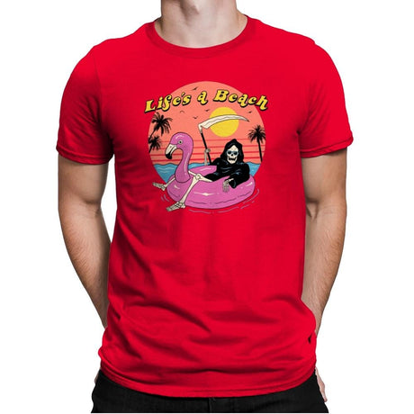 Life's A Beach - Mens Premium T-Shirts RIPT Apparel Small / Red