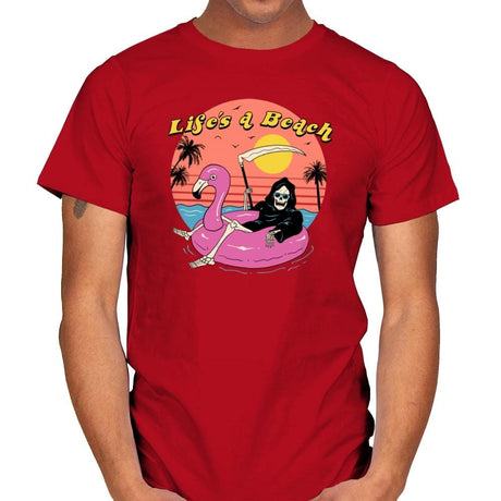 Life's A Beach - Mens T-Shirts RIPT Apparel Small / Red