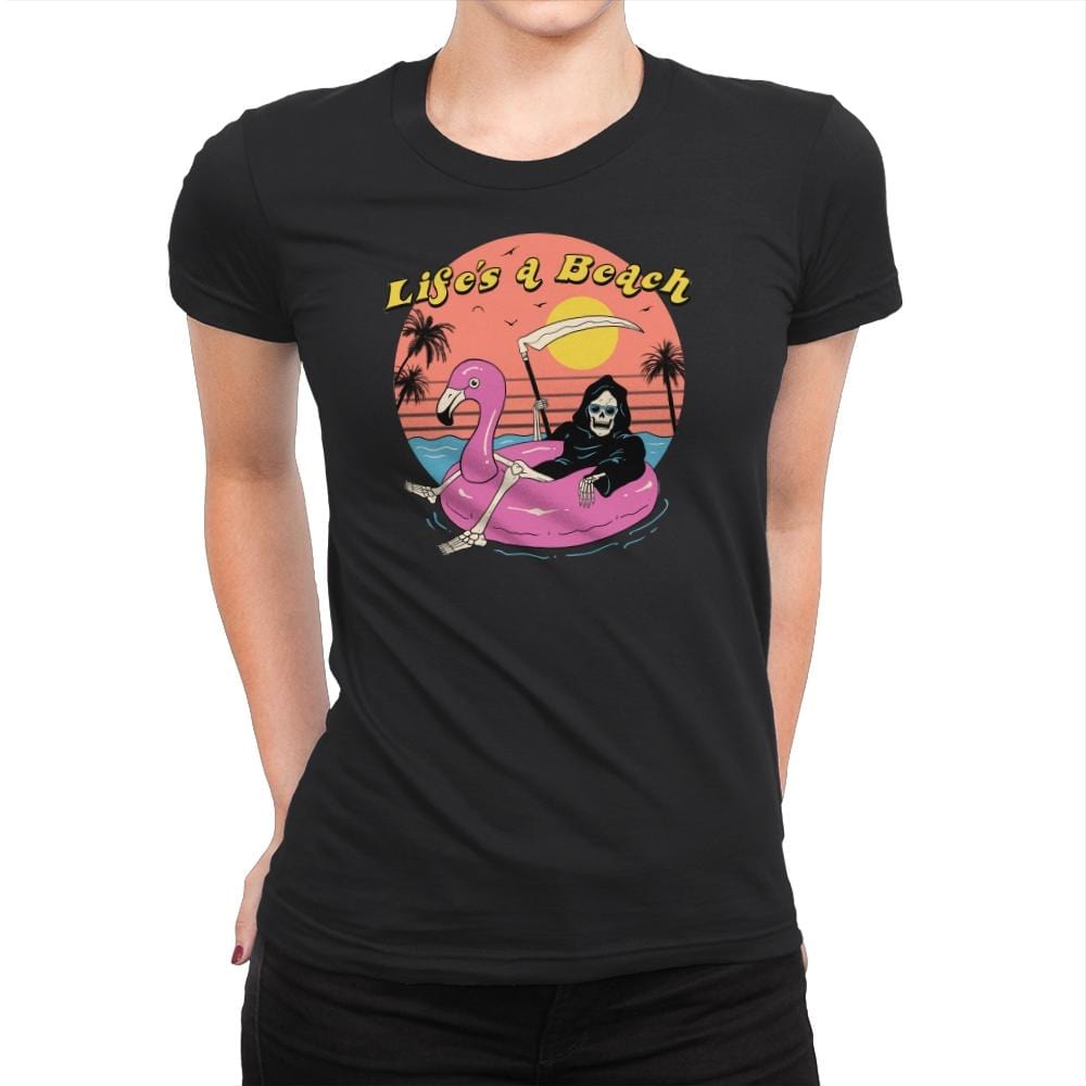 Life's A Beach - Womens Premium T-Shirts RIPT Apparel Small / Black