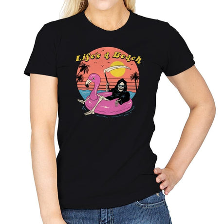 Life's A Beach - Womens T-Shirts RIPT Apparel Small / Black