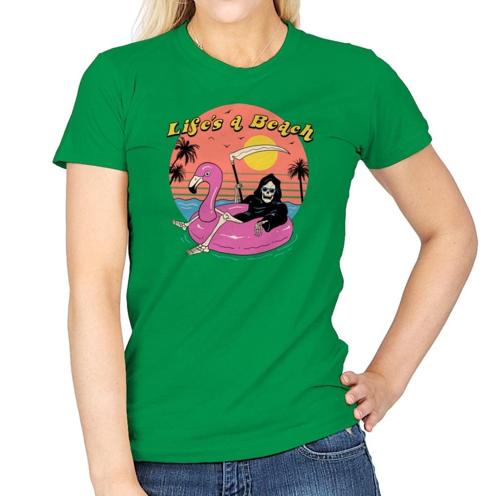 Life's A Beach - Womens T-Shirts RIPT Apparel Small / Irish Green
