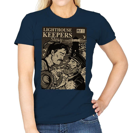 Lighthouse Keepers Story - Womens T-Shirts RIPT Apparel Small / Navy