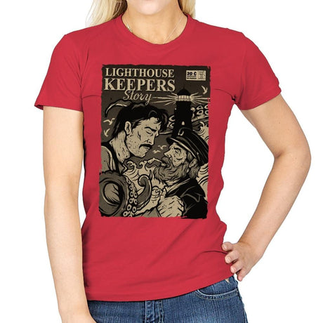 Lighthouse Keepers Story - Womens T-Shirts RIPT Apparel Small / Red