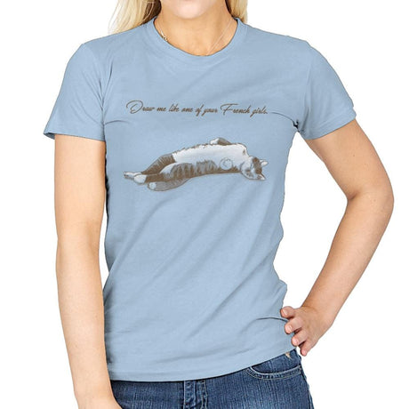 Like One of Your French Girls Exclusive - Womens T-Shirts RIPT Apparel Small / Light Blue