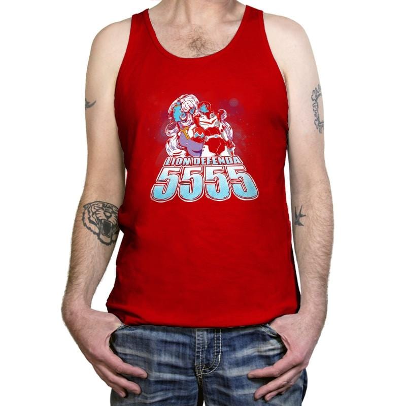 Lion Defenda 5555 Exclusive - Tanktop Tanktop RIPT Apparel X-Small / Red