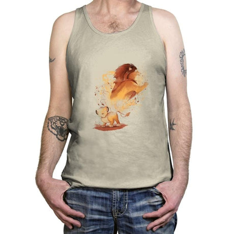 Lion Evolution - Tanktop Tanktop RIPT Apparel X-Small / Oatmeal Triblend