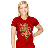 Lion Spoiler Crest - Womens T-Shirts RIPT Apparel Small / Red