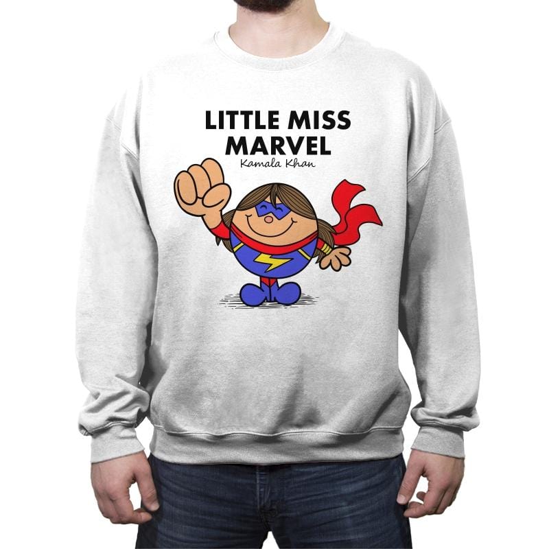 Little Miss Marvel - Crew Neck Sweatshirt Crew Neck Sweatshirt RIPT Apparel Small / White