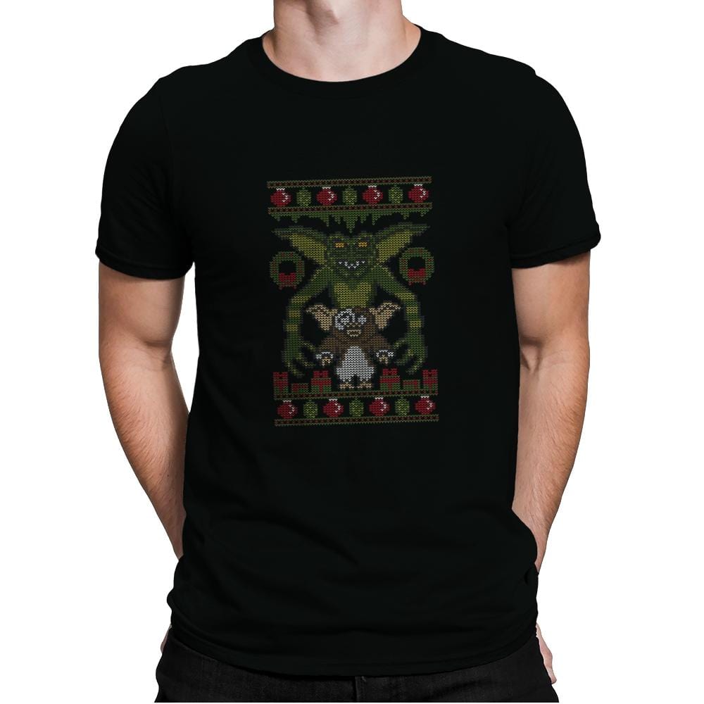 Little Monster - Ugly Holiday - Mens Premium T-Shirts RIPT Apparel Small / Black