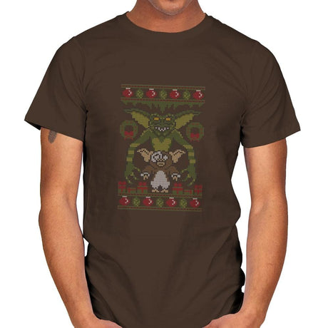 Little Monster - Ugly Holiday - Mens T-Shirts RIPT Apparel Small / Dark Chocolate