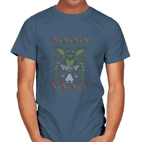Little Monster - Ugly Holiday - Mens T-Shirts RIPT Apparel Small / Indigo Blue