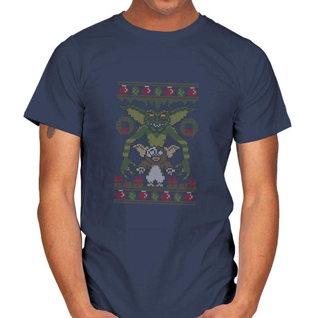 Little Monster - Ugly Holiday - Mens T-Shirts RIPT Apparel Small / Navy