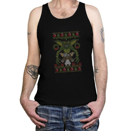 Little Monster - Ugly Holiday - Tanktop Tanktop RIPT Apparel X-Small / Black