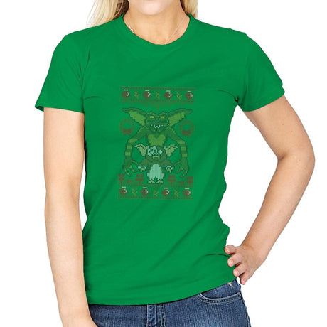 Little Monster - Ugly Holiday - Womens T-Shirts RIPT Apparel Small / Irish Green