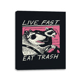 Live Fast! Eat Trash! - Canvas Wraps Canvas Wraps RIPT Apparel 11x14 / Black
