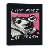 Live Fast! Eat Trash! - Canvas Wraps Canvas Wraps RIPT Apparel 16x20 / Black