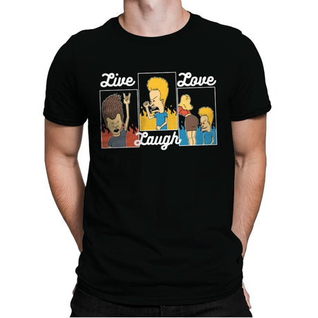 Live Laugh Love - Mens Premium T-Shirts RIPT Apparel Small / Black