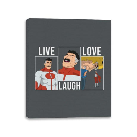 Live Laugh Love Omni - Shirt Club - Canvas Wraps Canvas Wraps RIPT Apparel 11x14 / Charcoal
