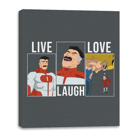 Live Laugh Love Omni - Shirt Club - Canvas Wraps Canvas Wraps RIPT Apparel 16x20 / Charcoal