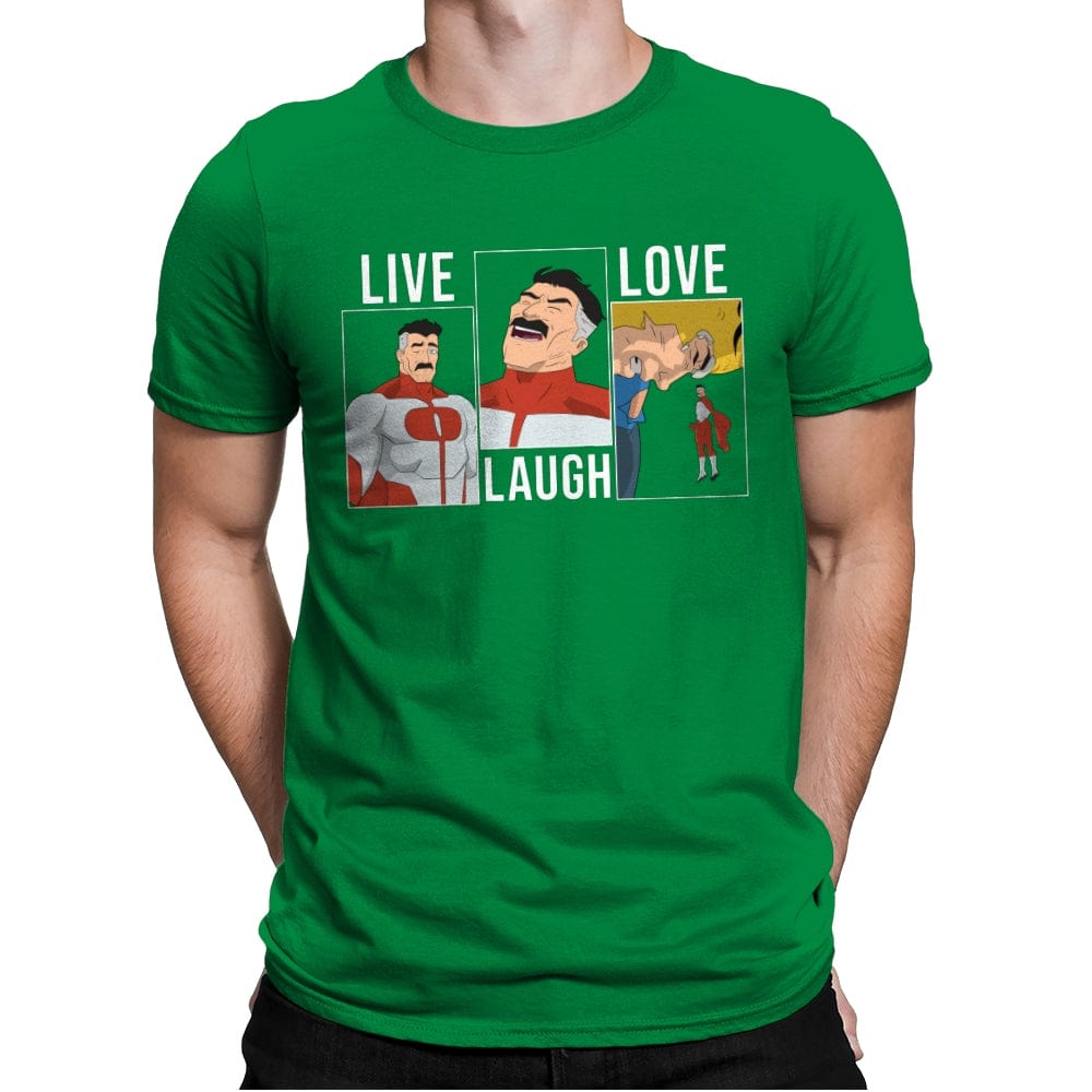 Live Laugh Love Omni - Shirt Club - Mens Premium T-Shirts RIPT Apparel Small / Kelly