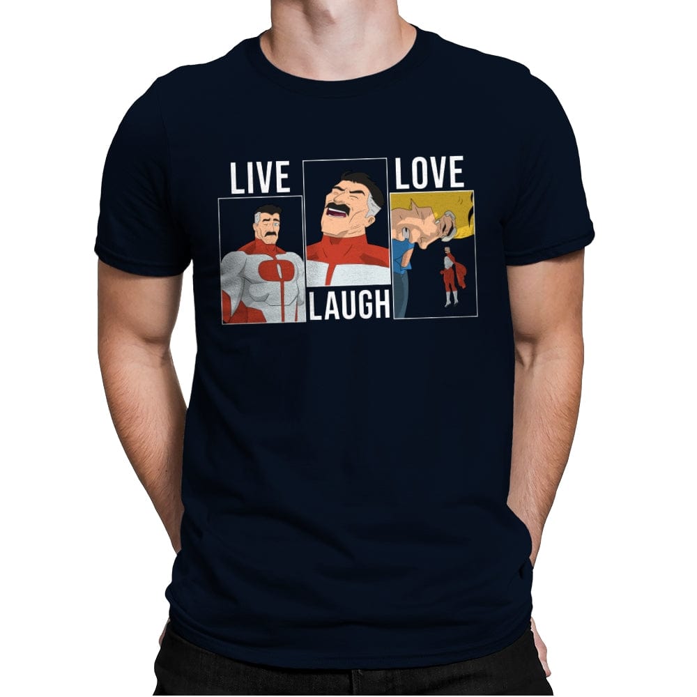 Live Laugh Love Omni - Shirt Club - Mens Premium T-Shirts RIPT Apparel Small / Midnight Navy