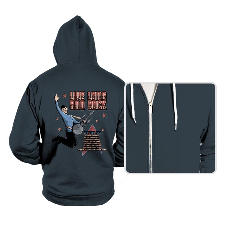 Live Long and Rock - Hoodies Hoodies RIPT Apparel Small / Dark Gray