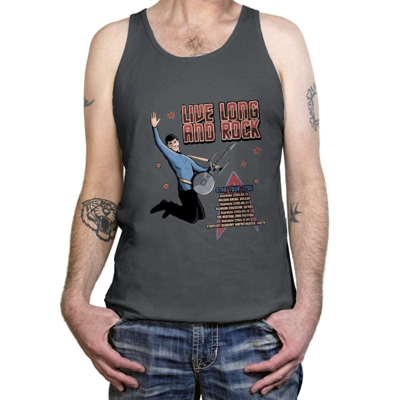 Live Long and Rock - Tanktop Tanktop RIPT Apparel X-Small / Asphalt