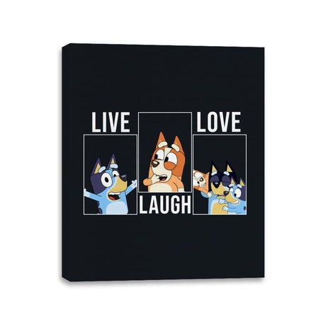 Live Love Laugh Bluey - Canvas Wraps Canvas Wraps RIPT Apparel 11x14 / Black